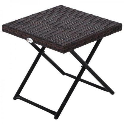 Gartentisch Beistelltisch klappbar Polyrattan + Metall Braun 40 x 40 x 40 cm - Palo24