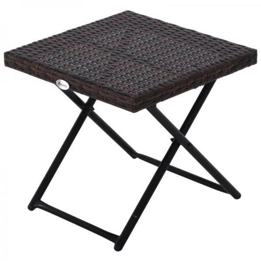 Gartentisch Beistelltisch klappbar Polyrattan + Metall Braun 40 x 40 x 40 cm - Palo24