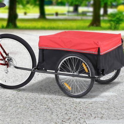Lastenanhänger Transportanhänger Lasten-Fahrradanhänger Schwarz+Rot - Palo24